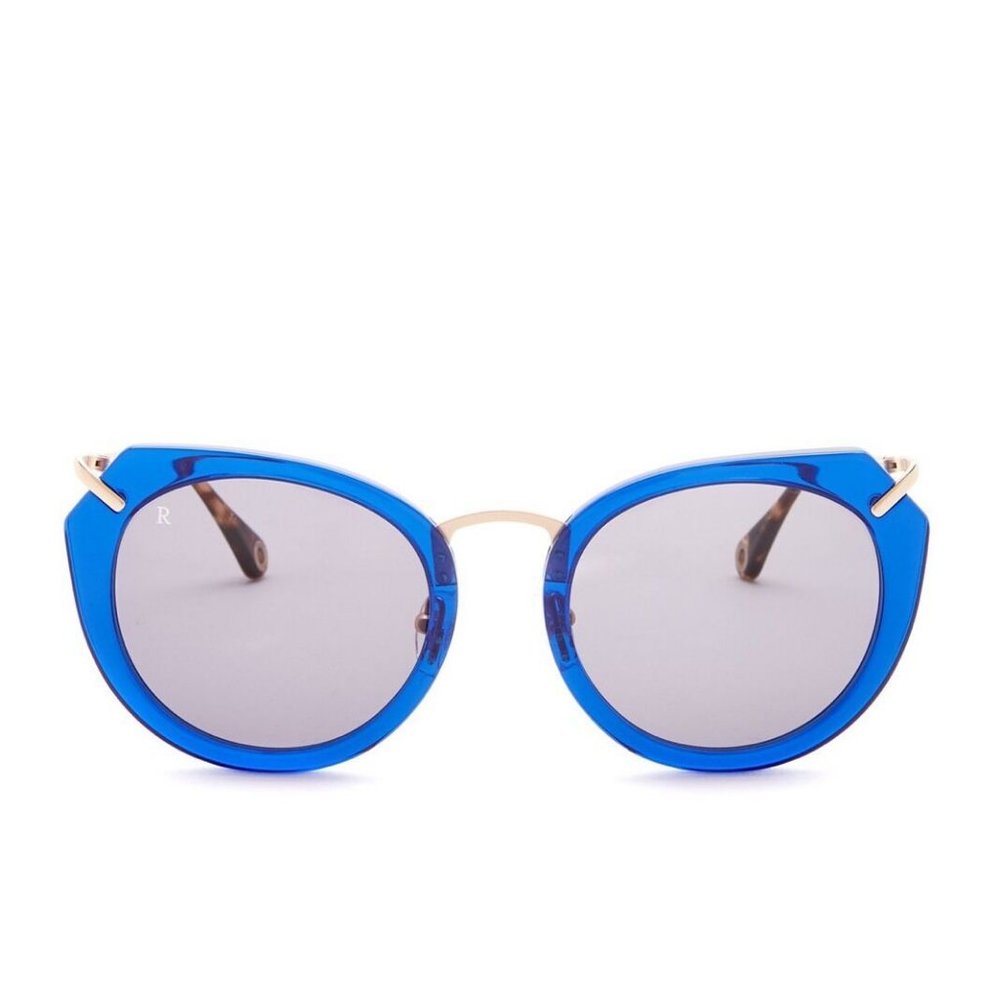 $150 New Authentic RAEN Pogue Sunglasses Cat Eye Blue Gold Smoke Gray C-39 Lens